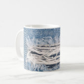 Mug Faded jeans bleus déchirés, Textures déchiré jeans (Devant gauche)