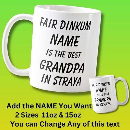 Mug Fair Dinkum NAME BEST GRANDPA Straya (Australie)