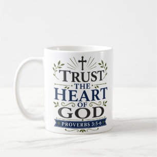 Mug Faire Confiance au Cœur de Dieu Art basé sur la fo