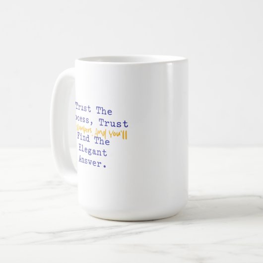 Mug Faire Confiance aux Nombres du Processus Réponse M (Devant gauche)