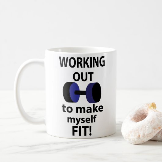 Mug Faire de l'exercice Poids de séance d'entraînement (Avec donut)