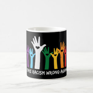 Mug Faire du racisme de mauvaises mains de coeur