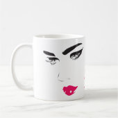 Mug Faire face à de longues cils rose lèvres Lash Exte (Gauche)