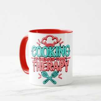 Mug Faire la cuisine est moins cher que la thérapie