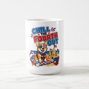 Mug Faire la fête du quatrième avec un Corgi patriotiq