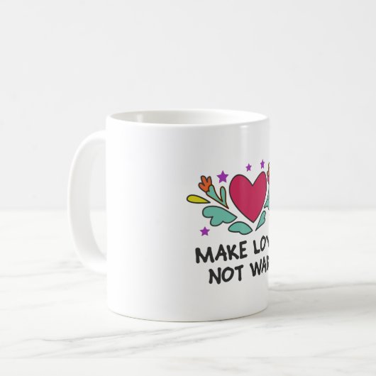 Mug Faire l'amour pas la guerre (Devant gauche)