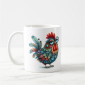 Mug Faire. Non. Touche. Poulet ou coq d'art populaire (Gauche)