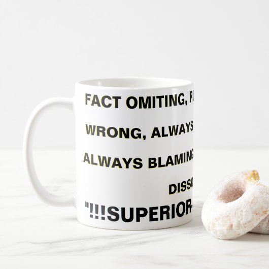MUG FAIRE OMMITER, DIRIGÉ PAR EGO, N'A JAMAIS TORT... (Avec donut)