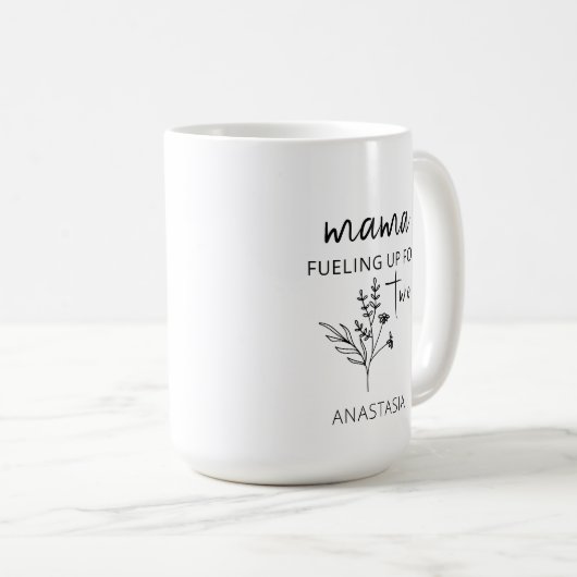 Mug Faire-part de grossesse Maternité Cadeau à maman p (Devant droit)