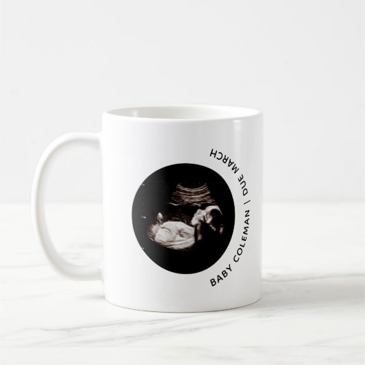 Mug Faire-part de grossesse Sonogramme bébé Photo (Gauche)