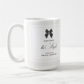 Mug Faire-part de mariage chic avec nœud noir (Gauche)