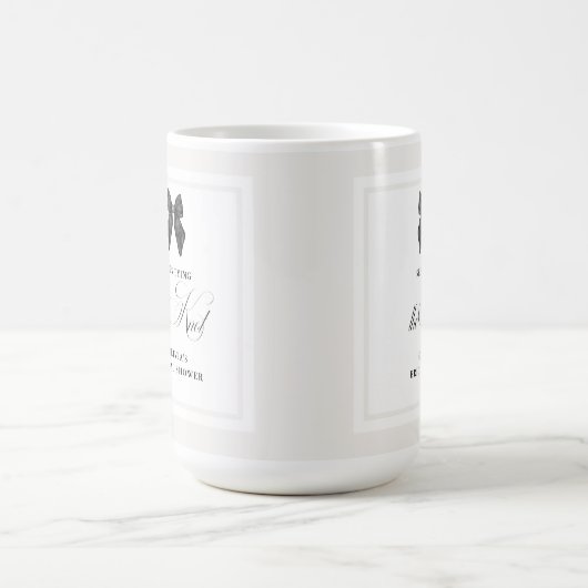 Mug Faire-part de Mariage Chic avec Ruban Noir (Centre)