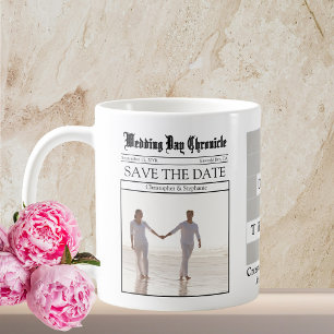 Mug Faire-part de mariage personnalisé minimaliste uni