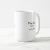 Mug faire-part de naissance blanc unisex bébé (Devant droit)