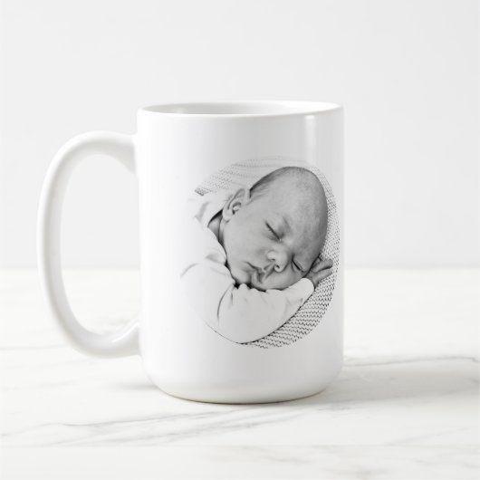 Mug faire-part de naissance blanc unisex bébé (Gauche)