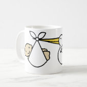 Mug Faire-part de naissance mignon de cigogne et de (Devant gauche)