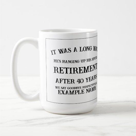 Mug Faire-part de retraite avec vieilles éperons (Gauche)