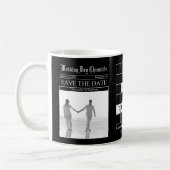 Mug Faire "Save the Date" Café Journal Noir et Blanc (Gauche)