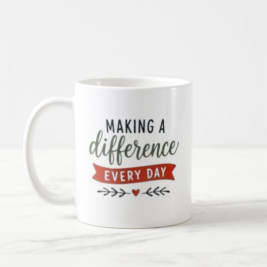 Mug Faire une différence chaque jour Inspirant (Gauche)