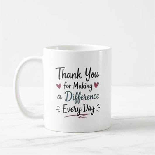 Mug Faire une différence chaque jour Personnalisé (Gauche)