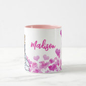 Mug Fairy Princess Pink Hearts Illustration de mode (Centre)