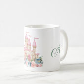 Mug Fairytale Castle Imaginaire Monogramme Nom Floral  (Devant droit)