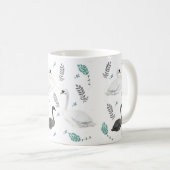 Mug Fairytale Swan Illustration Folk Botanical (Devant droit)