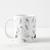 Mug Fairytale Swan Illustration Folk Botanical (Gauche)