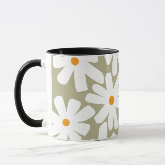 Mug Faisceaux de printemps fleuris rétro motif sauge v (Gauche)