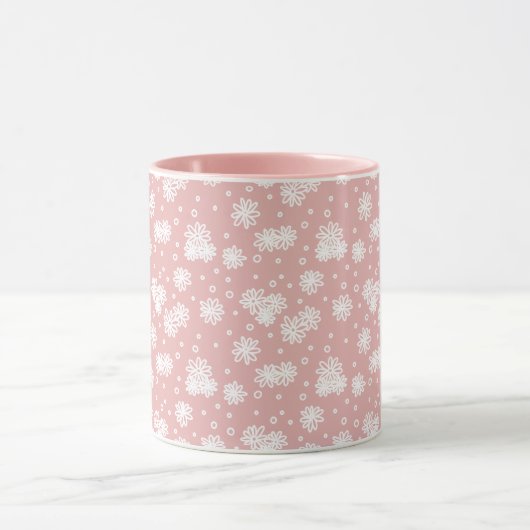 Mug Faisceaux et points - rose et blanc (Centre)