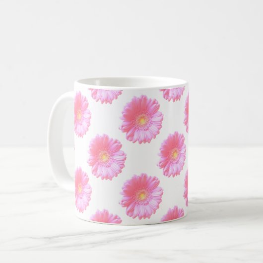 Mug Faisée de gerbera rose pâle (Devant gauche)