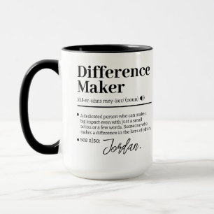 Mug Faiseur de différence personnalisé, Cadeau d'appré