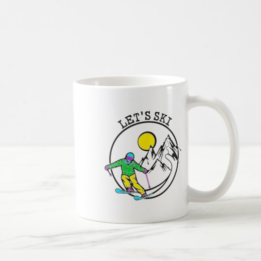 Mug Faisons du ski Trucs de ski cool pour hommes Drôle (Droite)
