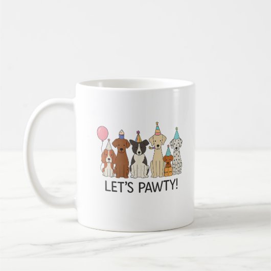 Mug Faisons la Fête Célébration de Fête de Chiens Mign (Gauche)