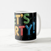 Mug Faisons la fête ! Graphisme de projection de peint (Devant droit)