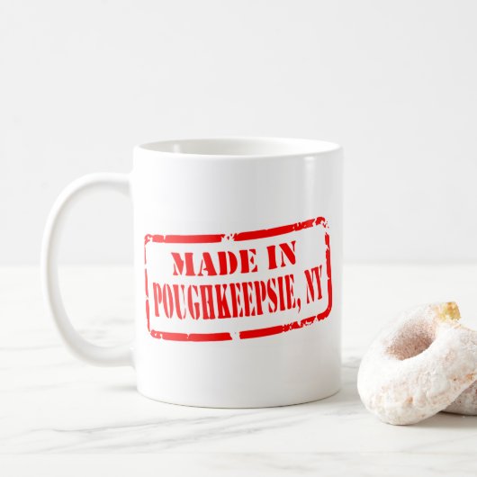 Mug Fait À Poughkeepsie - Rouge (Avec donut)