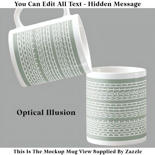 Mug Fait Avec Math Message caché 120WG Enseignant Drôl