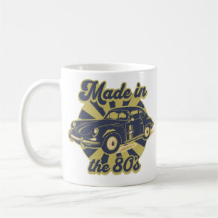 Mug fait dans les années 80, voiture classique dorée v