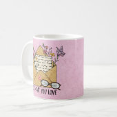 Mug Faites ce que vous aimez les lunettes de papillons (Devant gauche)