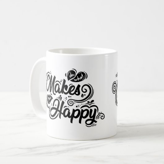 Mug Faites ce qui vous rend heureux funky (Devant gauche)