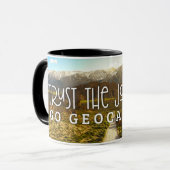 Mug Faites Confiance Au Voyage, Aller Geocaching Geoca (Devant gauche)