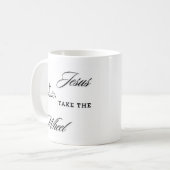 Mug "Faites confiance au voyage : Jésus prend la roue" (Devant gauche)