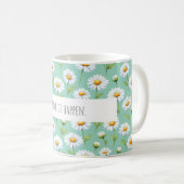 Mug Faites-le arriver - marguerites aquarelle (Devant droit)