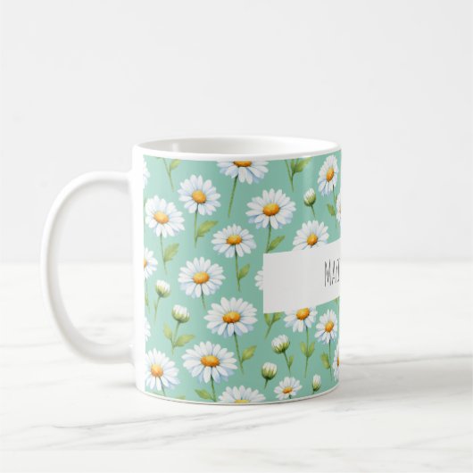 Mug Faites-le arriver - marguerites aquarelle (Gauche)