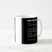Mug Faites-moi une nouvelle auto-amour poème café tass (Devant droit)