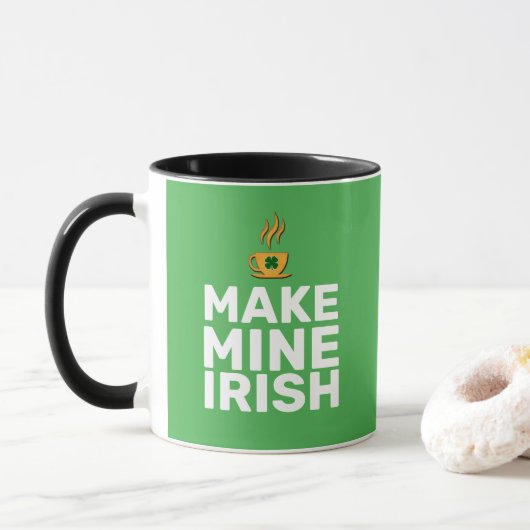 Mug Faites que le mien soit irlandais cool drôle (Avec donut)