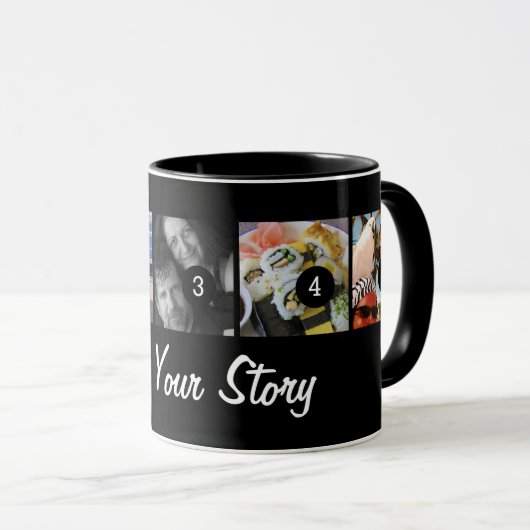 Mug Faites vos propres dire votre noir d'images de (Devant droit)