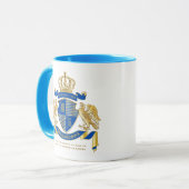 Mug Faites votre propre armoiries Emblème d'aigle bleu (Devant gauche)