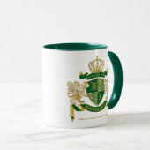 Mug Faites votre propre blason Green Gold Lion Emblem (Devant droit)