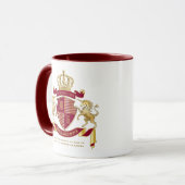 Mug Faites votre propre blason Red Gold Unicorn Emblem (Devant gauche)